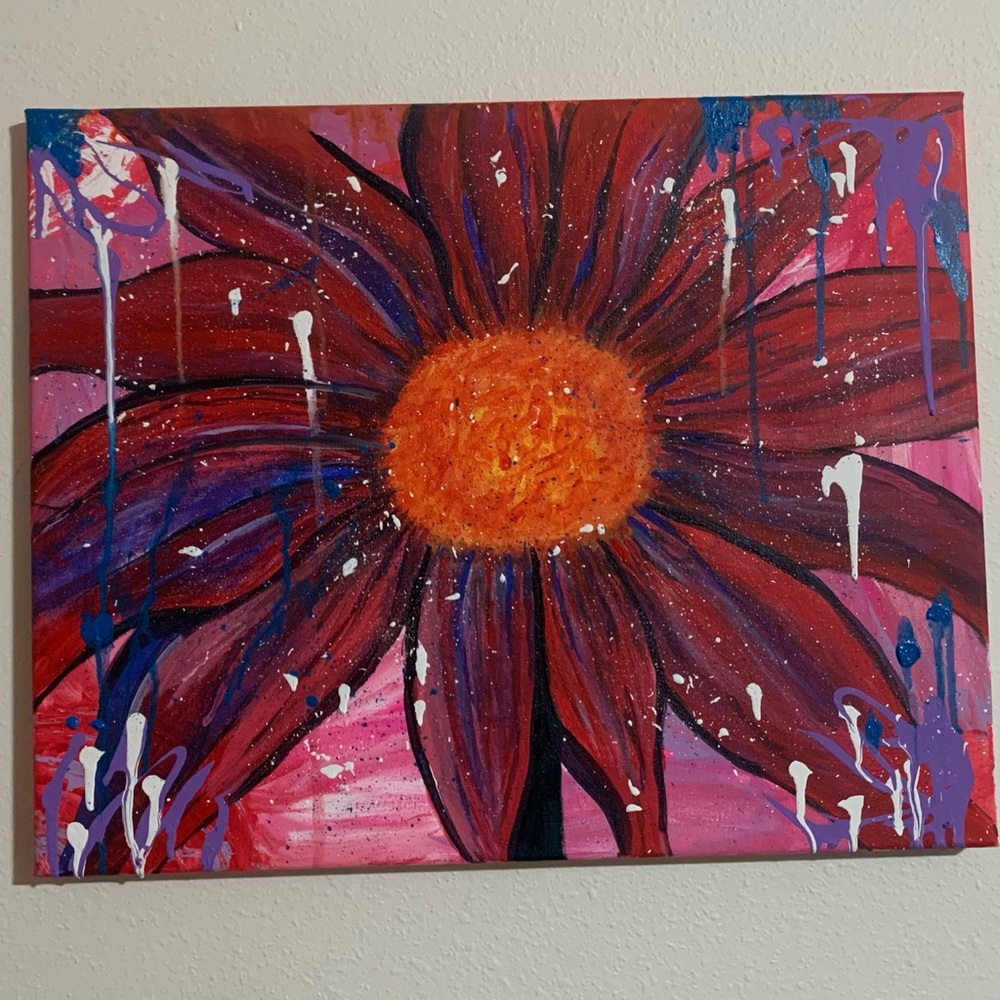 original painting”flower power” - Picture 2 of 3